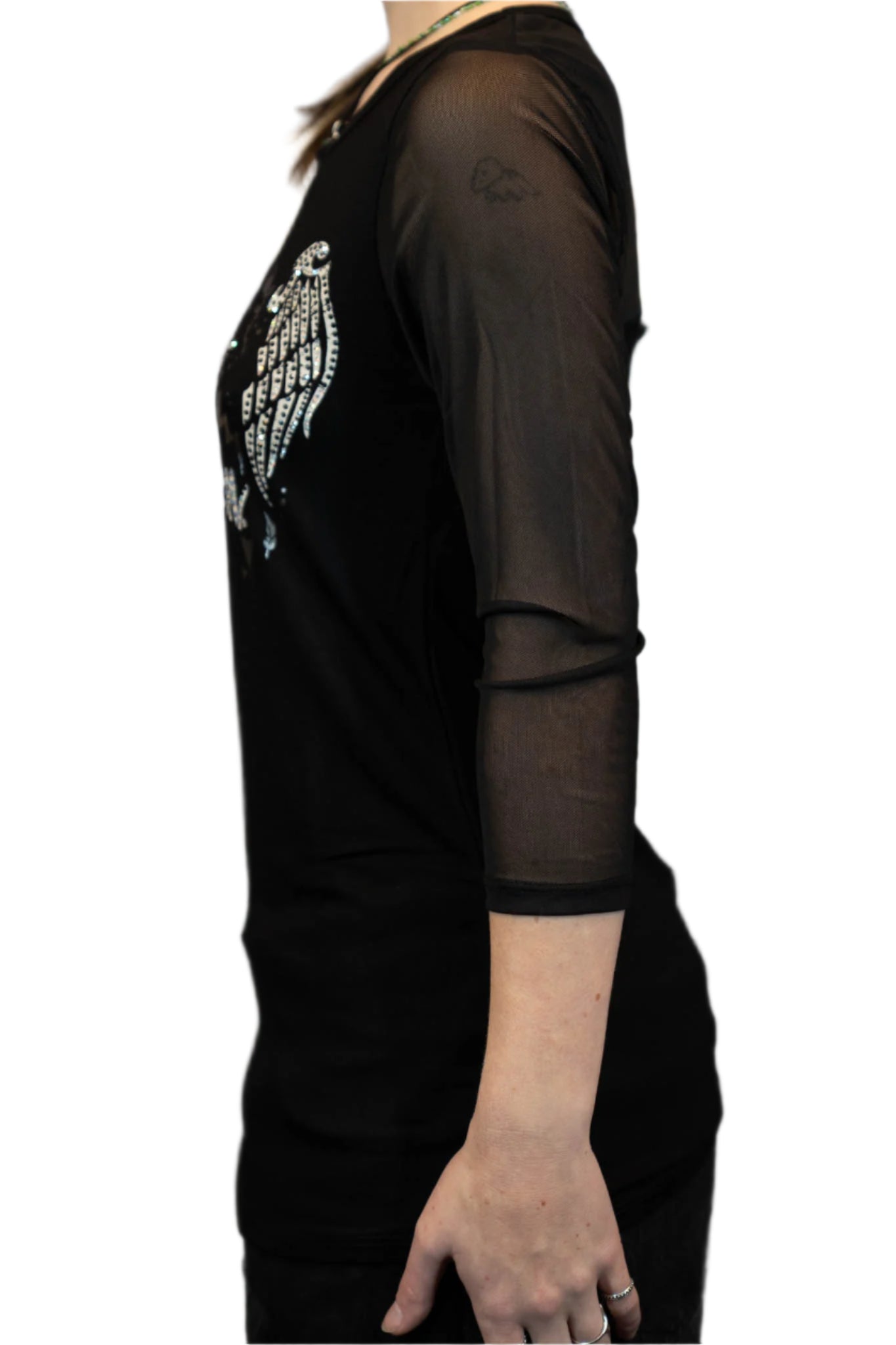 HARLEY-DAVIDSON® RATTA TAT 3/4 SLEEVE CREW NECK TOP