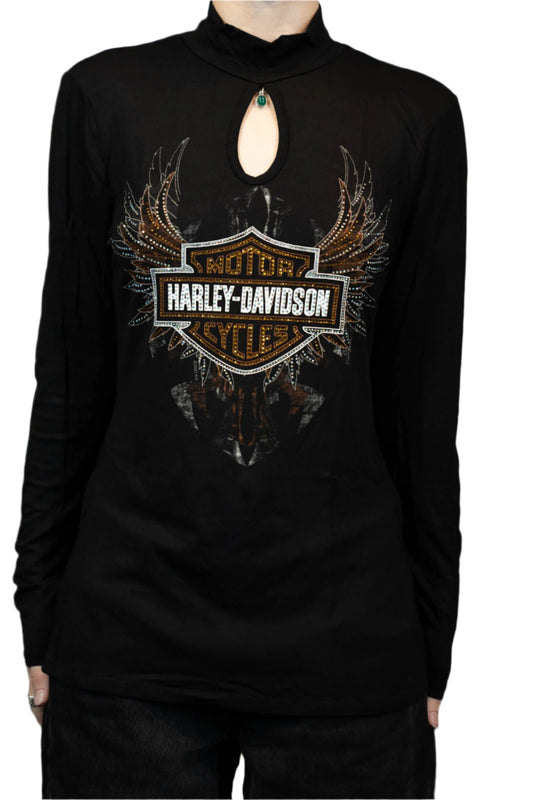 HARLEY-DAVIDSON® WOMENS SOME PAN LONG SLEEVE CREW NECK TOP