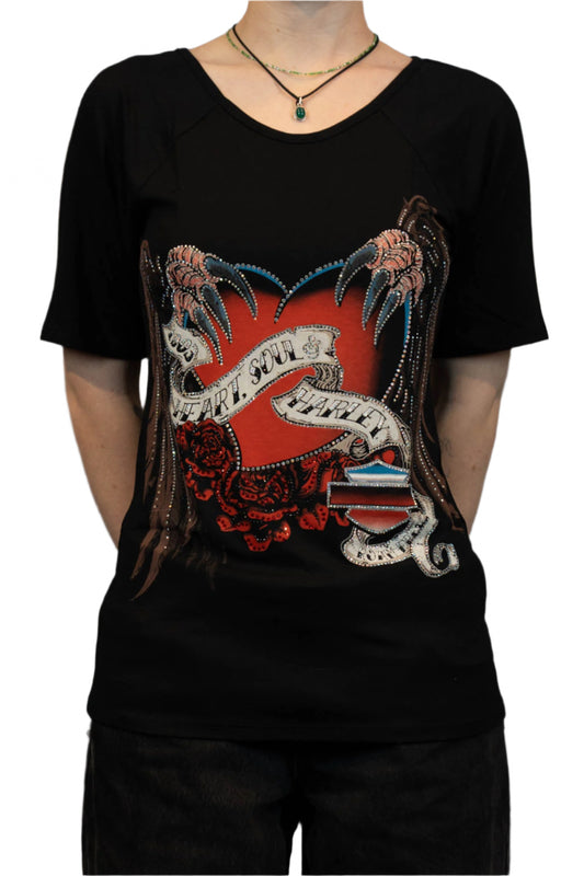 HARLEY-DAVIDSON® WOMENS LOVE MY HARLEY SHORT SLEEVE SCOOP NECK TOP