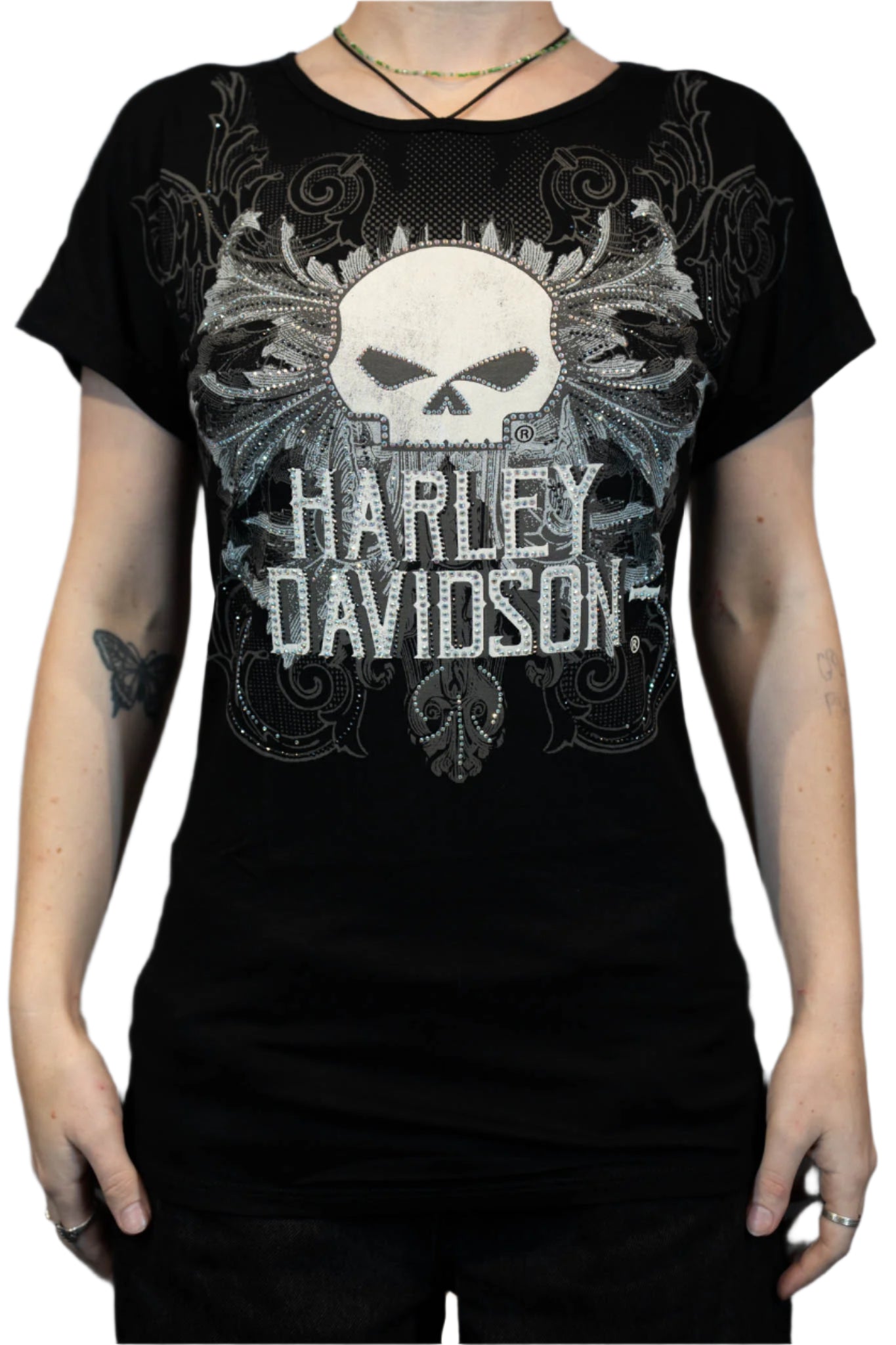 HARLEY-DAVIDSON® WOMENS NATURE WILLIE SHORT SLEEVE SCOOP NECK TOP