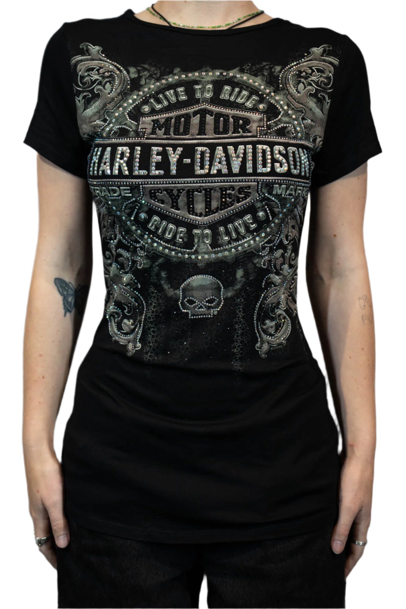 HARLEY-DAVIDSON® WOMENS DEVILS FUME SHORT SLEEVE SCOOP NECK TOP