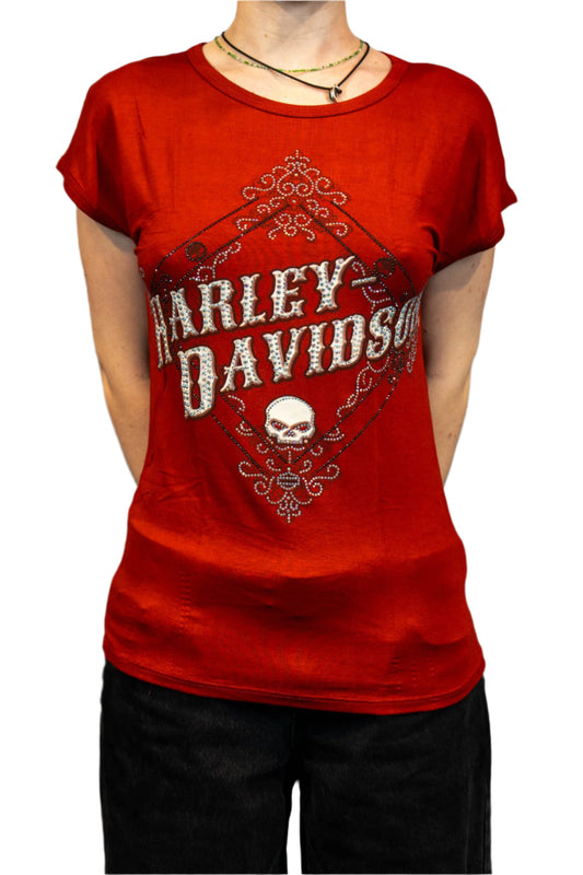 HARLEY-DAVIDSON® WOMENS SALOON FILIGREE SLEEVELESS SCOOP NECK TOP