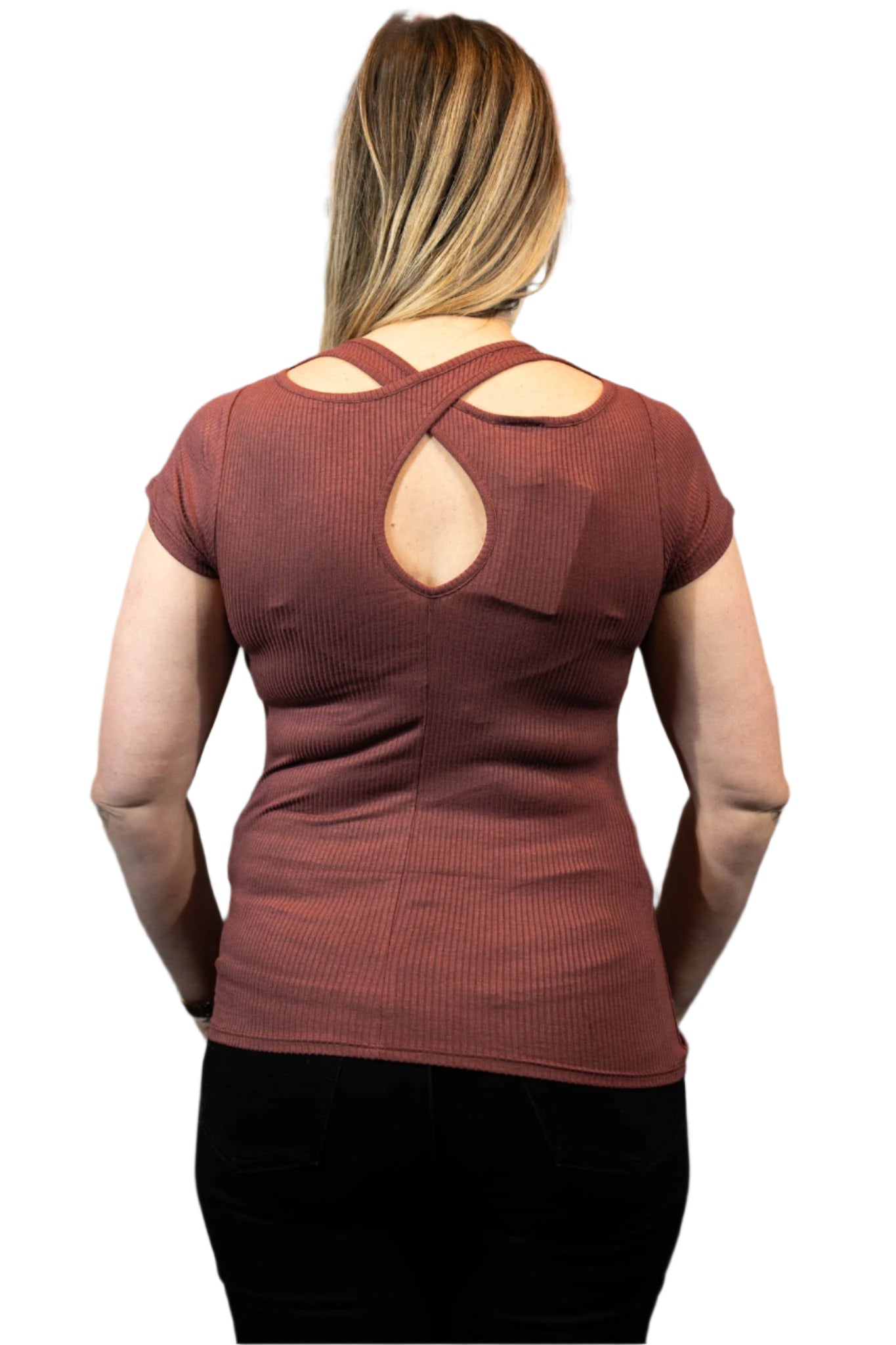 HARLEY-DAVIDSON® WOMENS TINTED FLORA SHORT SLEEVE SCOOP NECK TOP