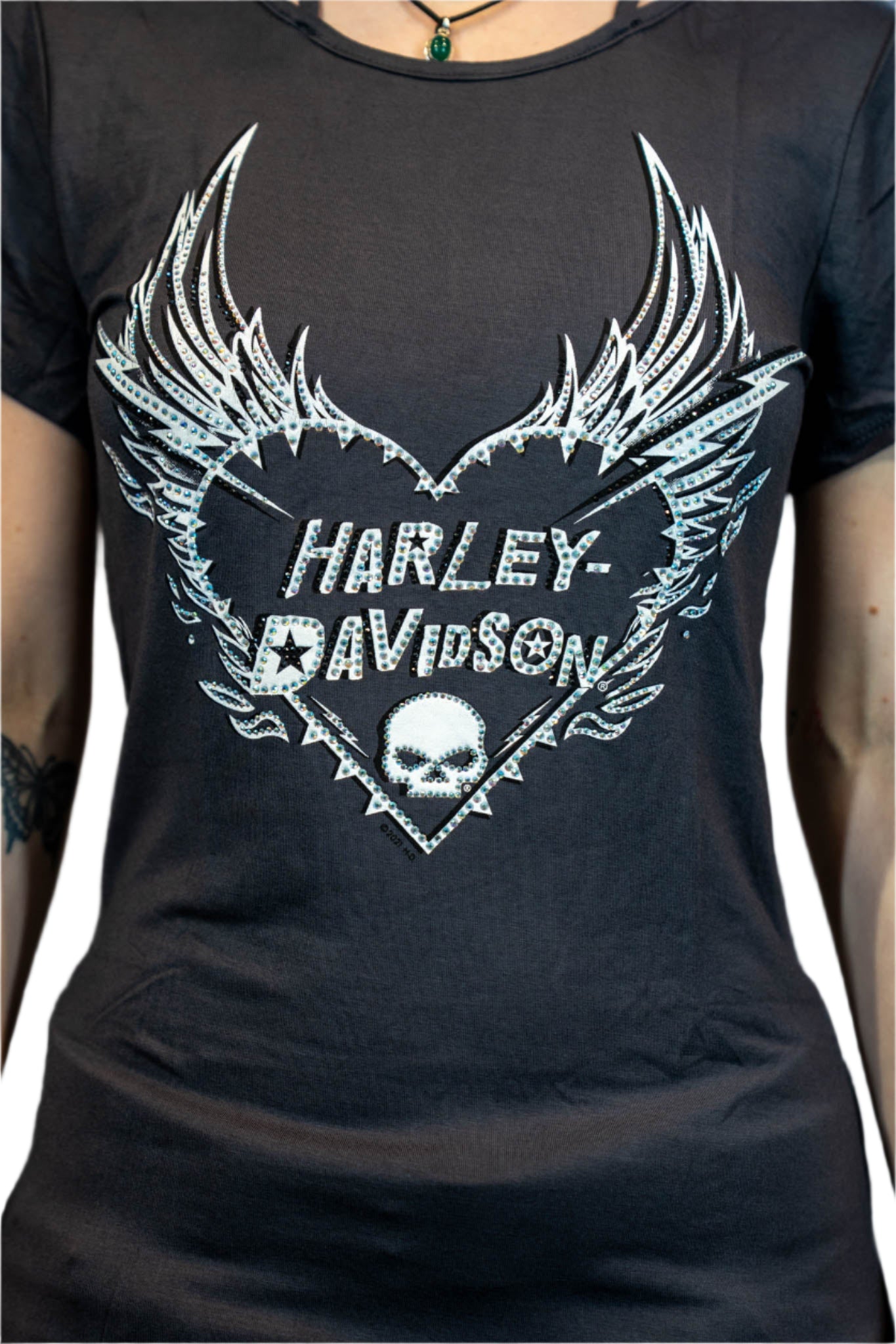 HARLEY-DAVIDSON® WOMENS JOLTED LOVE SHORT SLEEVE SCOOP NECK TOP