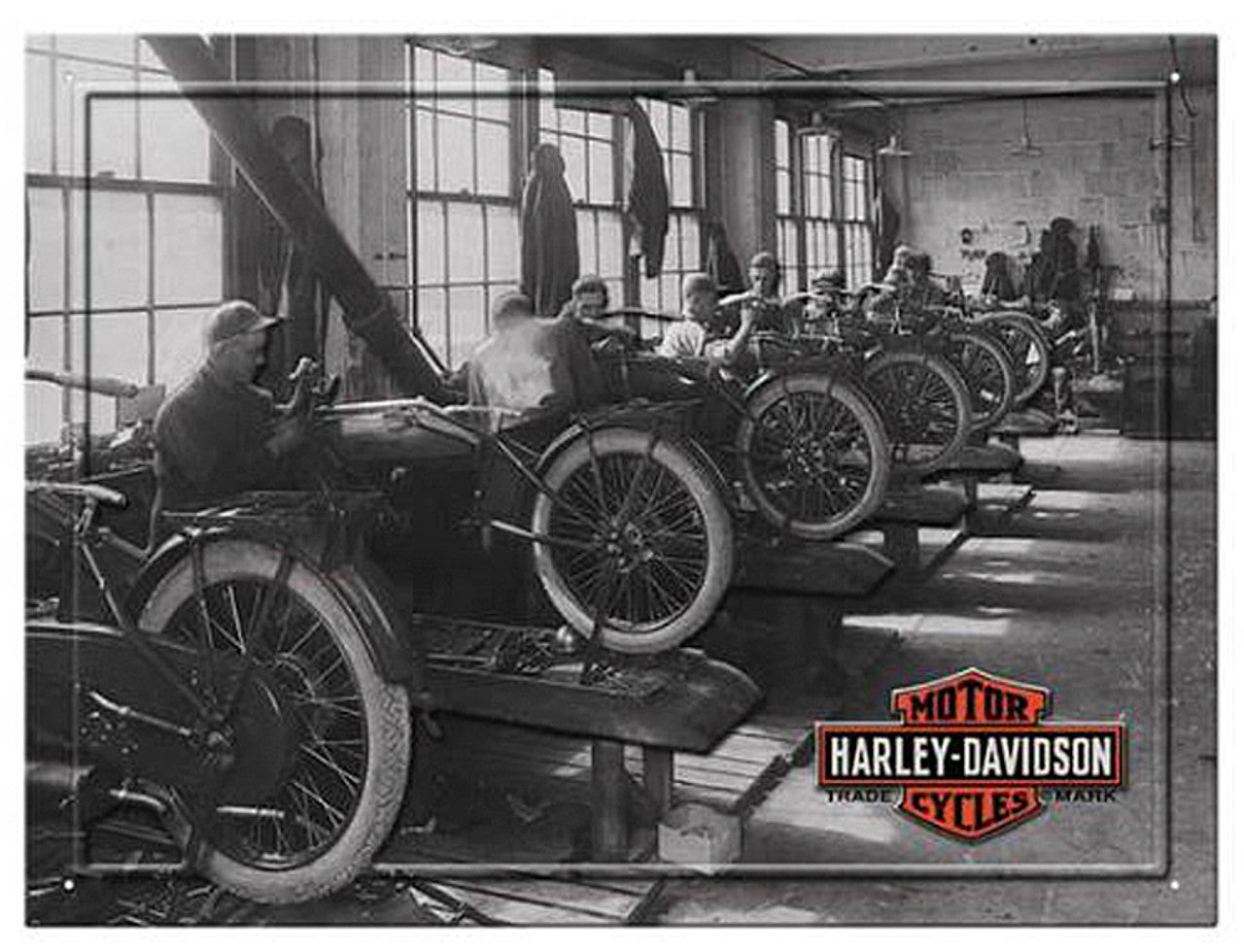 HARLEY-DAVIDSON® FACTORY PHOTO EMBOSSED TIN SIGN