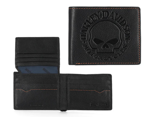 HARLEY-DAVIDSON® MENS WILLIE G SKULL PASSCASE BIFOLD WALLET