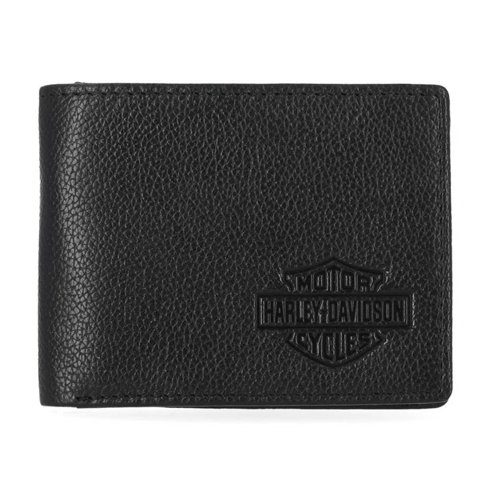 HARLEY-DAVIDSON® MENS CLASSIC GENUINE PEBBLE LEATHER WALLET