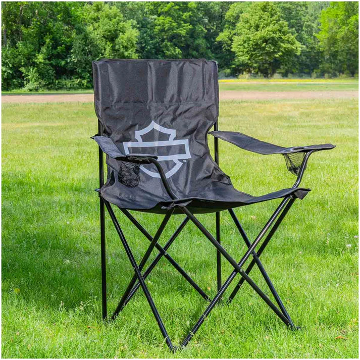 HARLEY-DAVIDSON® OPEN BAR & SHIELD FOLDING CHAIR