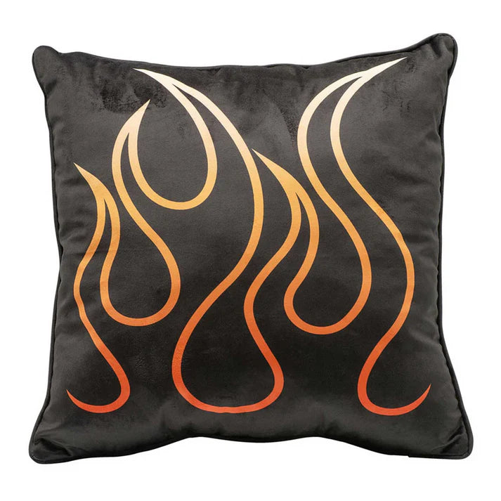 HARLEY-DAVIDSON® FLAMES EMBOSSED BAR & SHIELD FLEECE DECORATIVE PILLOW