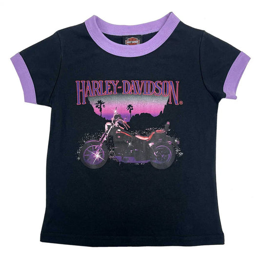 HARLEY-DAVIDSON® GIRLS SHORT SLEEVE RINGER TEE