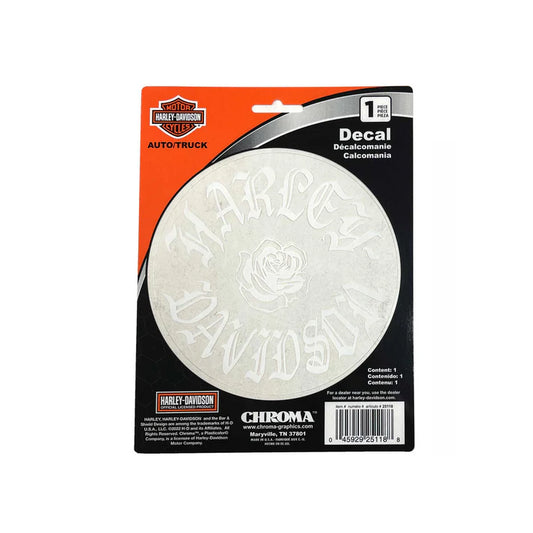 HARLEY-DAVIDSON® ROSE SCRIPT ROUND DECAL