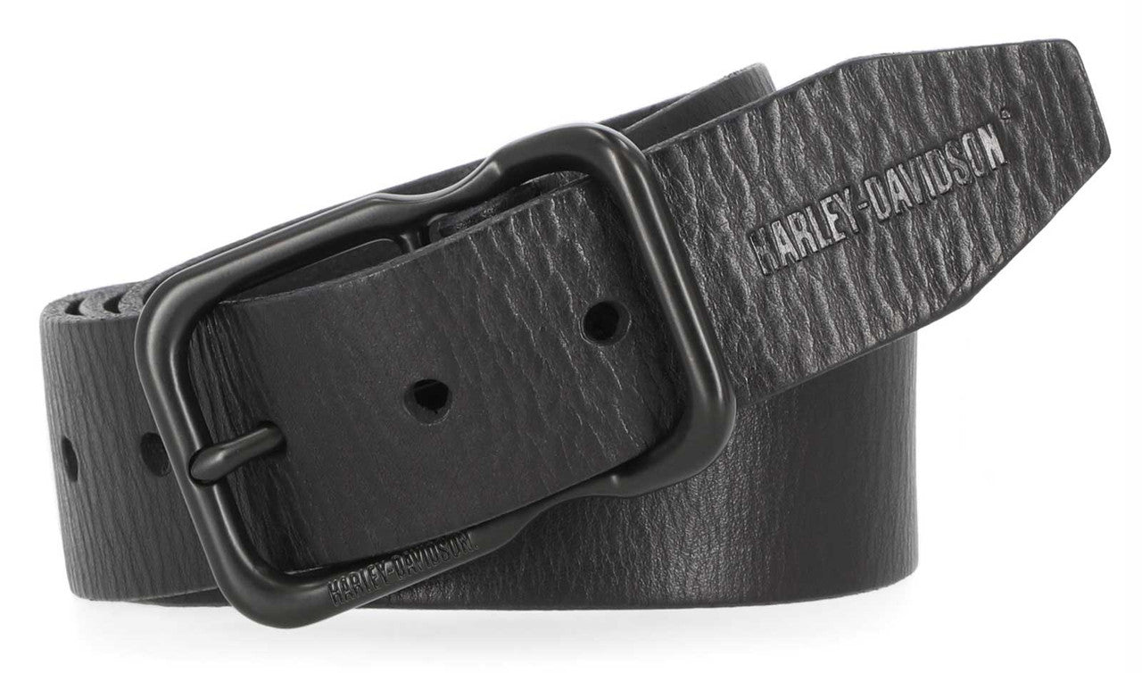 HARLEY-DAVIDSON® MENS SELF KEEPER BUCKLE TEXTURED LEATHER BELT