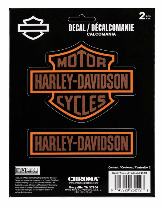 HARLEY-DAVIDSON® 2-PIECE BAR & SHIELD TEXT LOGO VINYL DECAL 6X8'