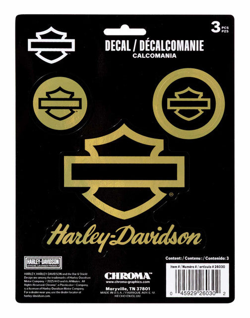 HARLEY-DAVIDSON® 3-PIECE SILHOUETTE BAR & SHIELD VINYL DECAL