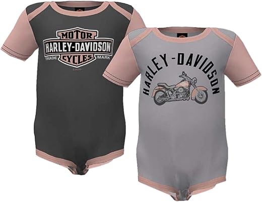 HARLEY-DAVIDSON® NB INFANT GIRL RIB BODYSUIT (2PK)