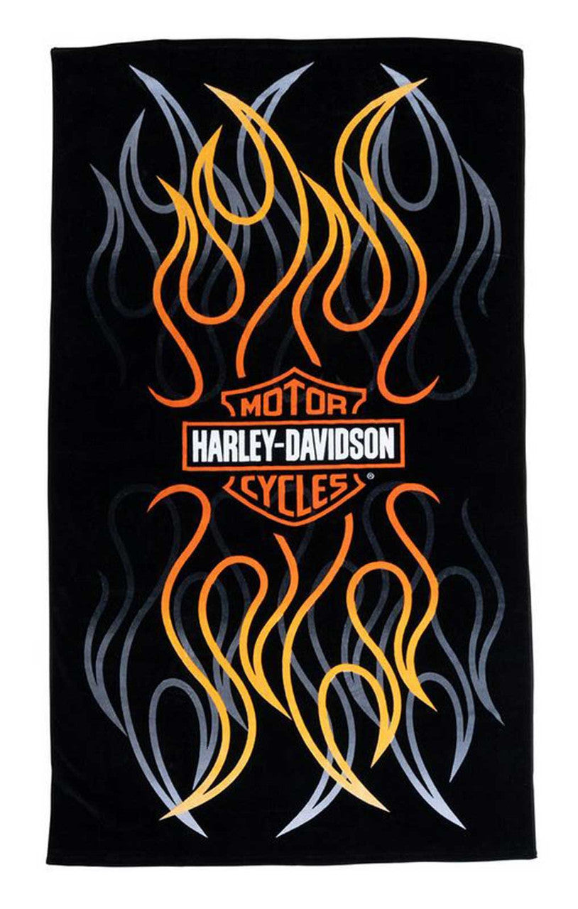 HARLEY-DAVIDSON® FLAMES BAR & SHIELD BEACH TOWEL