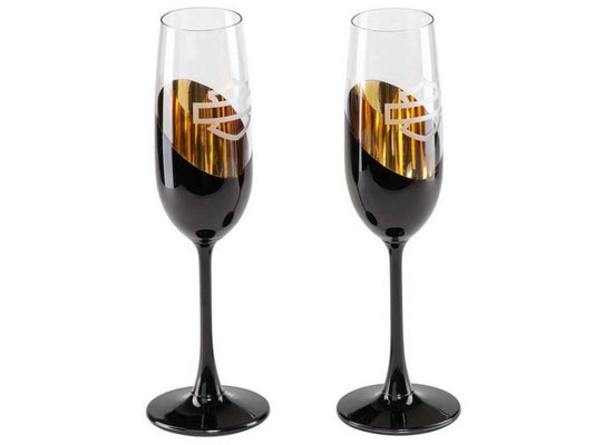 HARLEY-DAVIDSON® OPEN B&S CHAMPAGNE GLASS SET