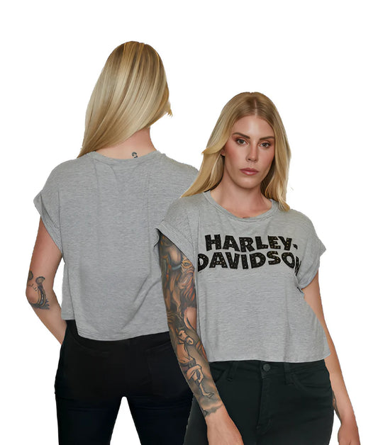 HARLEY-DAVIDSON® WOMENS HOLLOW SHORT SLEEVE CREW NECK TEE