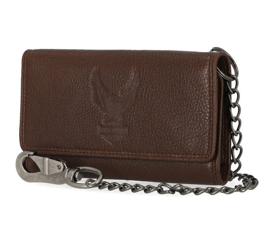 HARLEY-DAVIDSON® MENS GENUINE LEATHER ICONIC EAGLE TRUCKER WALLET