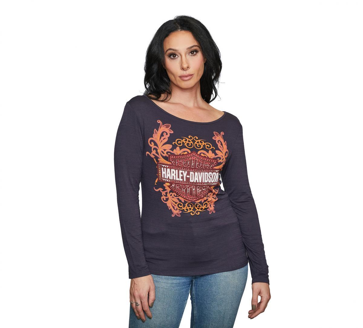 HARLEY-DAVIDSON® RED SOL L/S SCOOP NECK
