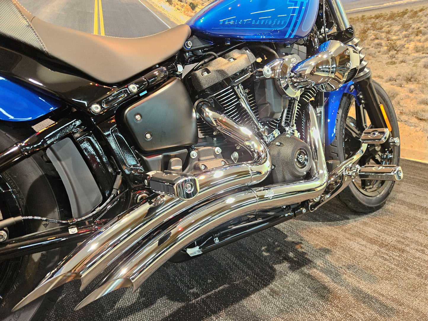 Big Radius Exhaust – Chrome. Fits Softail 2018-2024 Non-240 Tyre Models