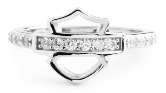 Harley-Davidson® Women's Bar & Shield CRY  Ring, Sterling Silver