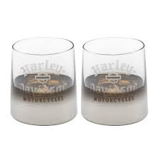 HARLEY-DAVIDSON® SILVER OMBRE ROCKS GLASS SET