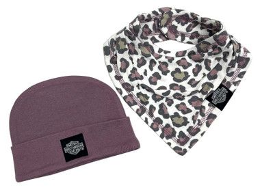 HARLEY-DAVIDSON® NEW BORN GIRL BIB & BEANIE SET