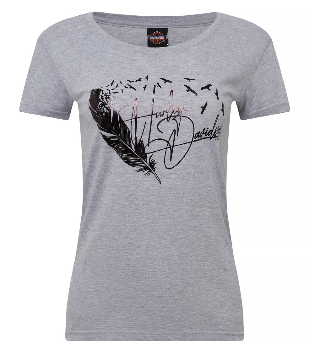 HARLEY-DAVIDSON® PLUME ATHLETIC HEATHER S/S WOMENS TEE