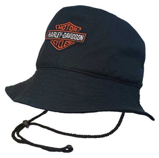 HARLEY-DAVIDSON® MENS PRIMARY EMBROIDED BAR & SHIELD LOGO BUCKET HAT