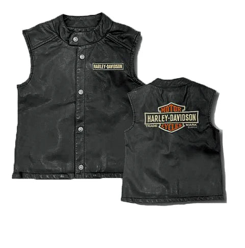HARLEY-DAVIDSON® BOYS LAUNDERED FAUX LEATHER VEST