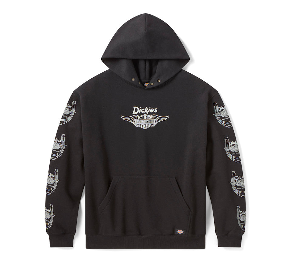 HARLEY-DAVIDSON® MENS  HOODIE - KNIT DICKIES HORSESHOE BLACK