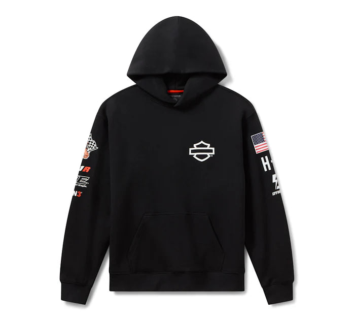 HARLEY-DAVIDSON® MENS FACTORY RACING HOODIE - KNIT , BLACK