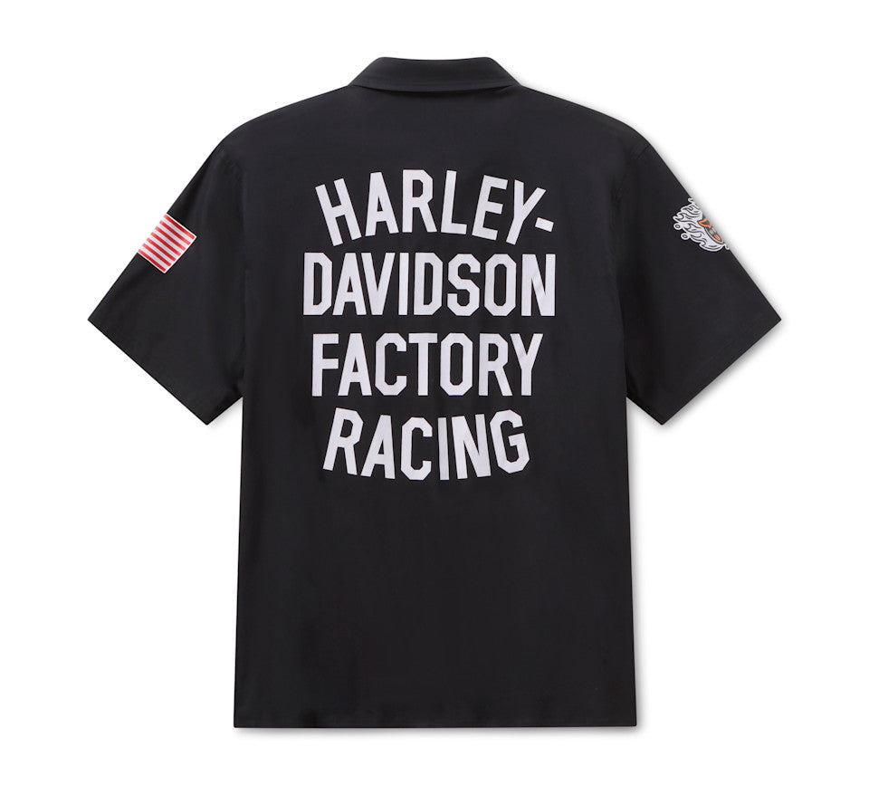 HARLEY-DAVIDSON® MENS SHIRT KNIT FACTORY RACING BLACK