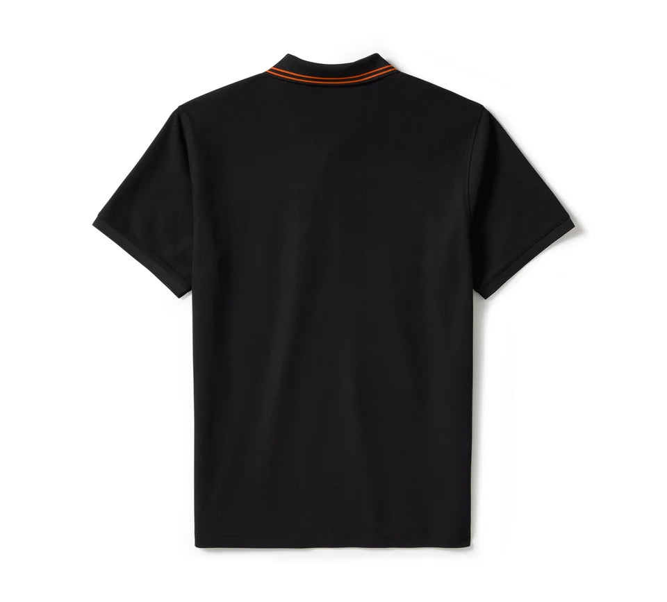 HARLEY-DAVIDSON® MENS BAR & SHIELD SOILD PIQUE POLO