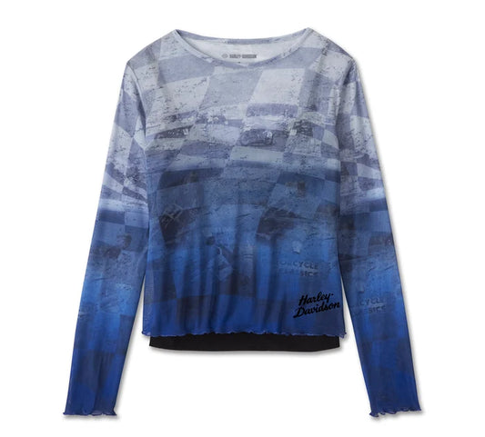 HARLEY-DAVIDSON® WOMENS COOL BLUE MESH TOP