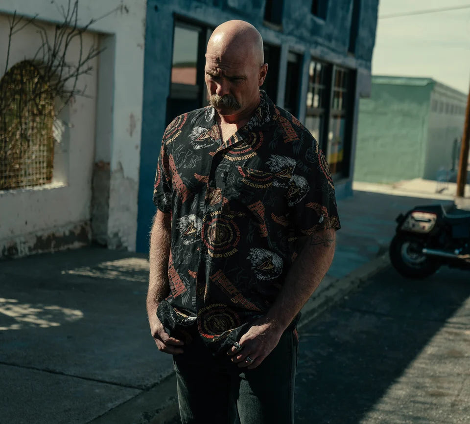 HARLEY-DAVIDSON® MENS 80S TANK ALOHA SHORT SLEEVE SHIRT