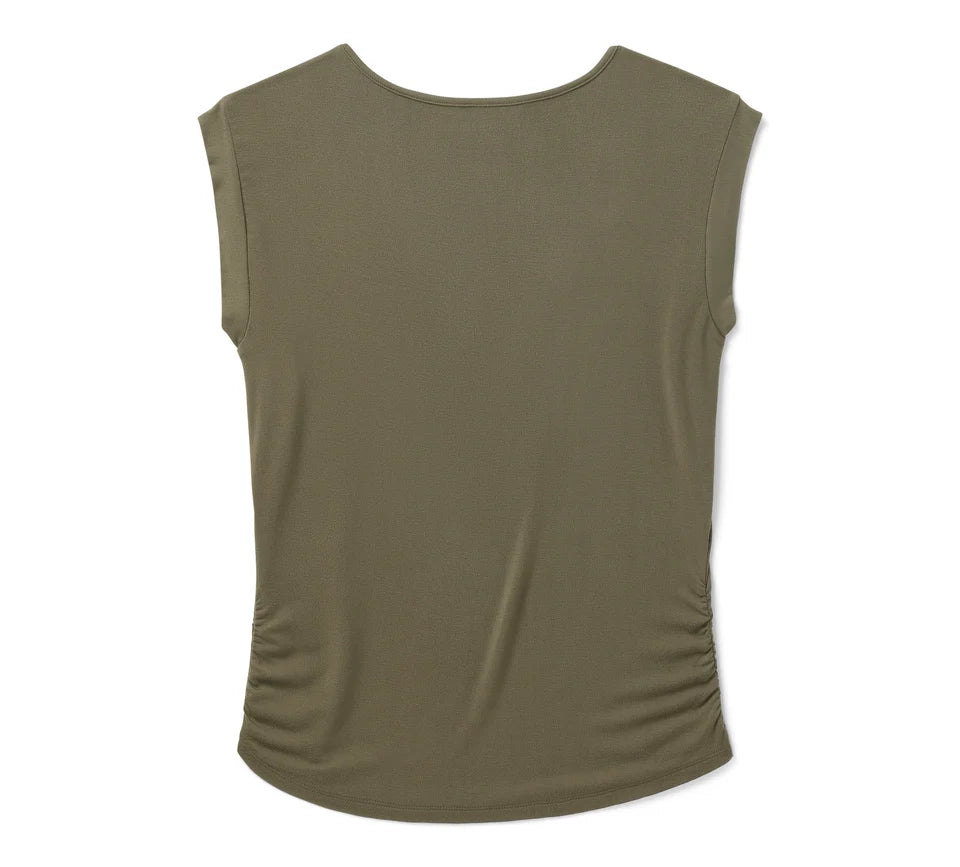 HARLEY-DAVIDSON® WOMENS TEE KNITBLING MUSCLE , BORN TO FLY GREEN