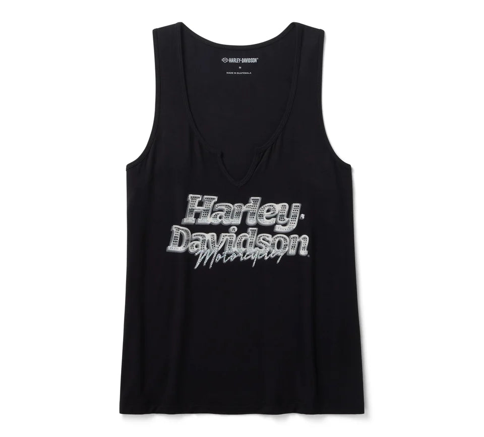 HARLEY-DAVIDSON® WOMENS BLING CHROMATIC TANK BLACK TOP