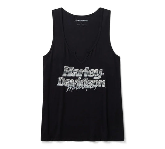 HARLEY-DAVIDSON® WOMENS BLING CHROMATIC TANK BLACK TOP