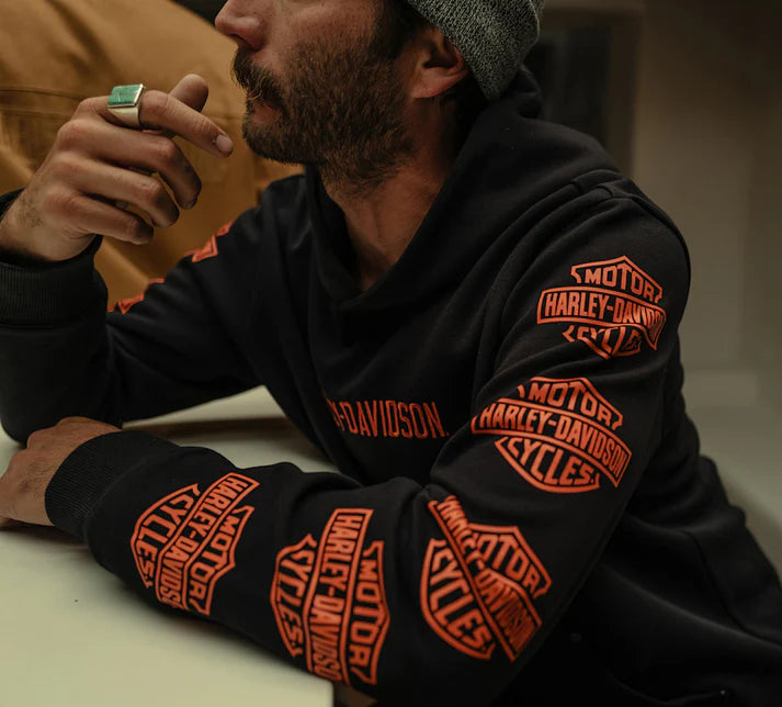 HARLEY-DAVIDSON® MENS KNIT  BLACK HOODIE