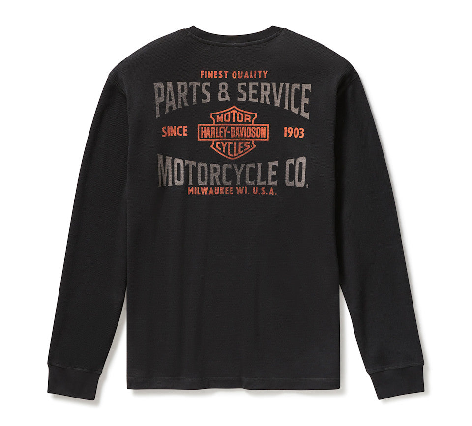 HARLEY-DAVIDSON® MENS L/S TEE- KNIT , BLACK