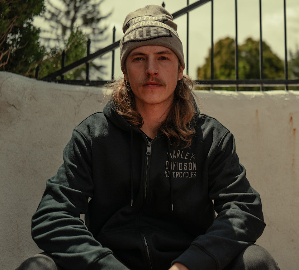 HARLEY-DAVIDSON® MENS  HOODIE - KNIT , BLACK