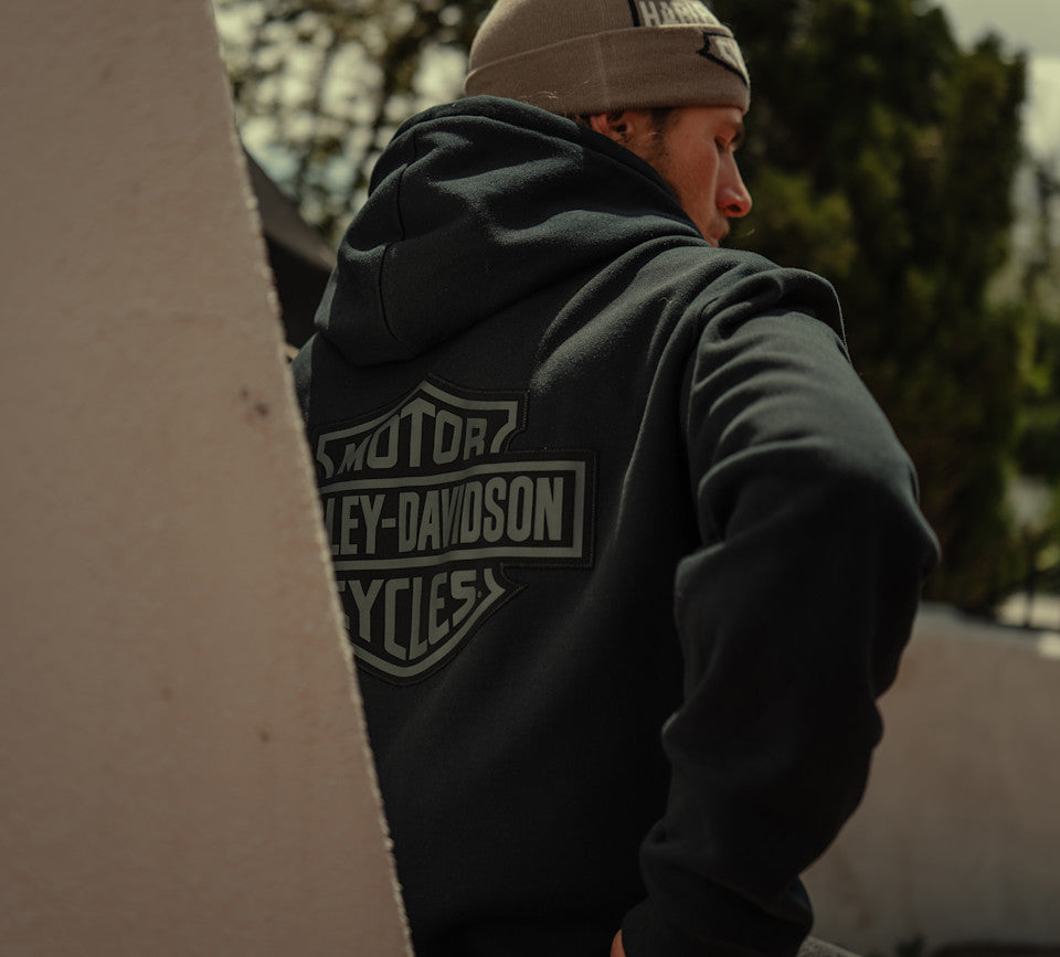 HARLEY-DAVIDSON® MENS  HOODIE - KNIT , BLACK