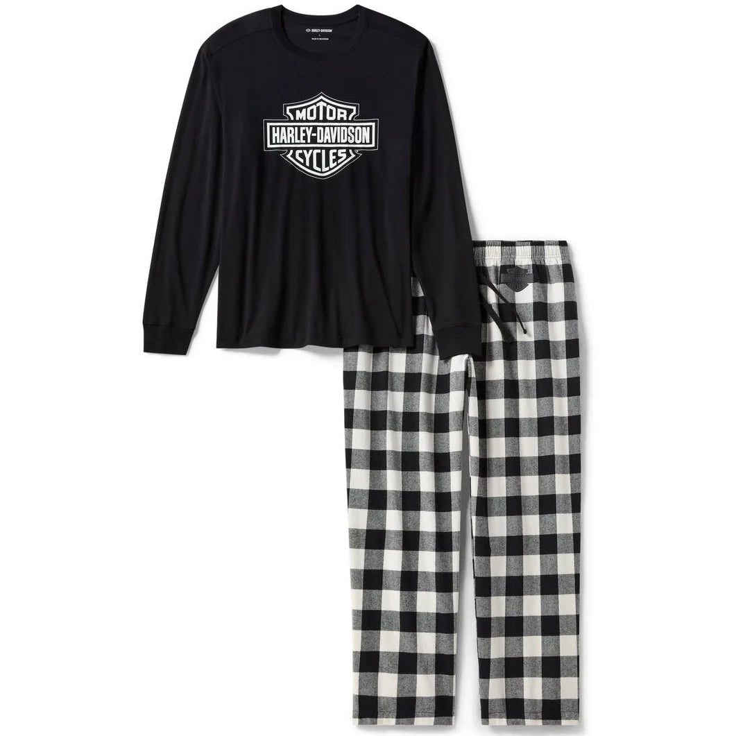 HARLEY-DAVIDSON® MENS BAR AND SHEILD LONG  SLEEVE PYJAMA SET