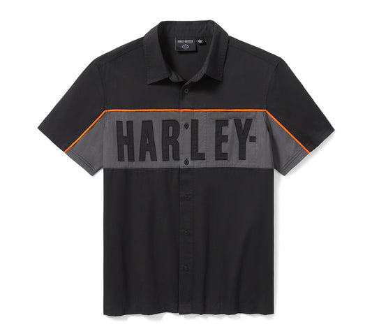 HARLEY-DAVIDSON® MENS SHIRT WOVEN BLACK / GREY