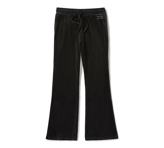HARLEY-DAVIDSON® WOMENS BLACK VELOUR PANT