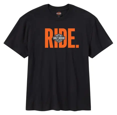 HARLEY-DAVIDSON® MENS RIDE TEE - KNIT , BLACK