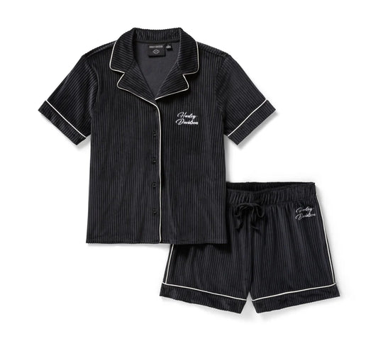 HARLEY DAVIDSON® WOMENS PAJAMA SHORT PANT SET  BLACK