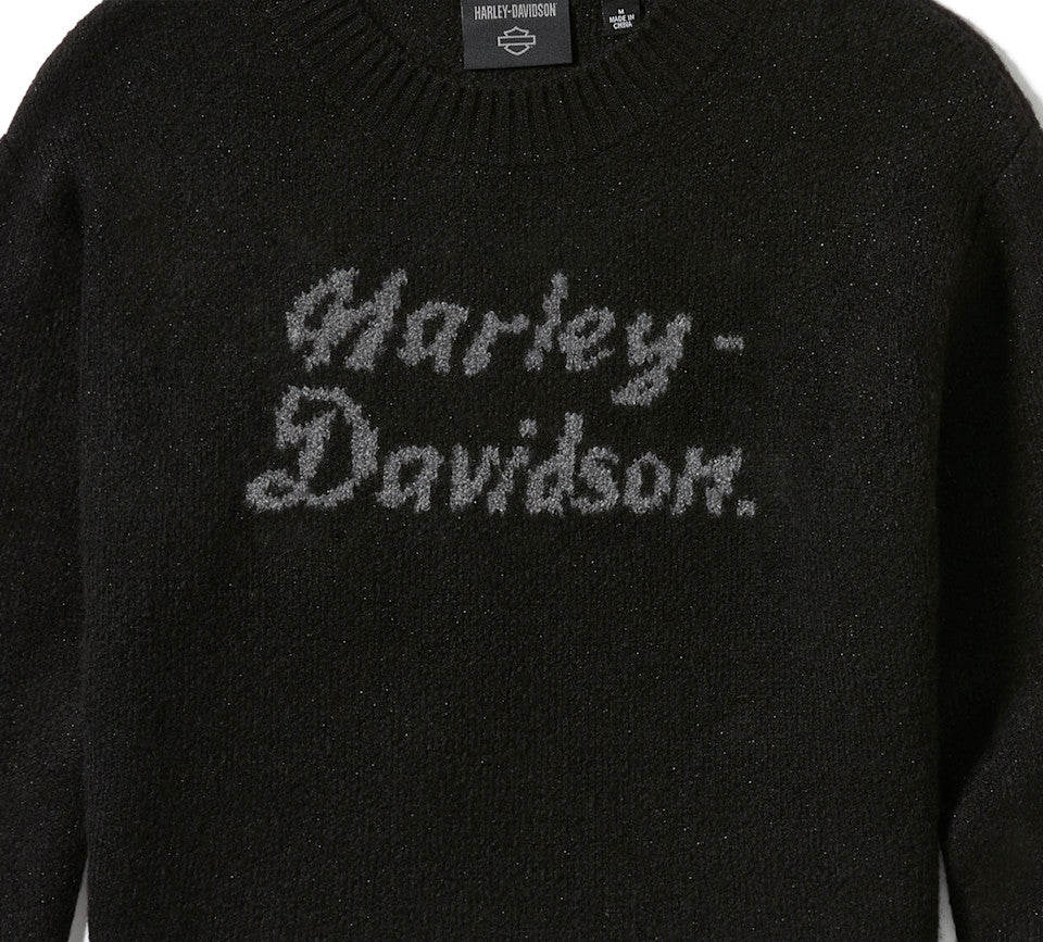 HARLEY-DAVIDSON® WOMENS SWEATER JACQARD KNIT BLACK